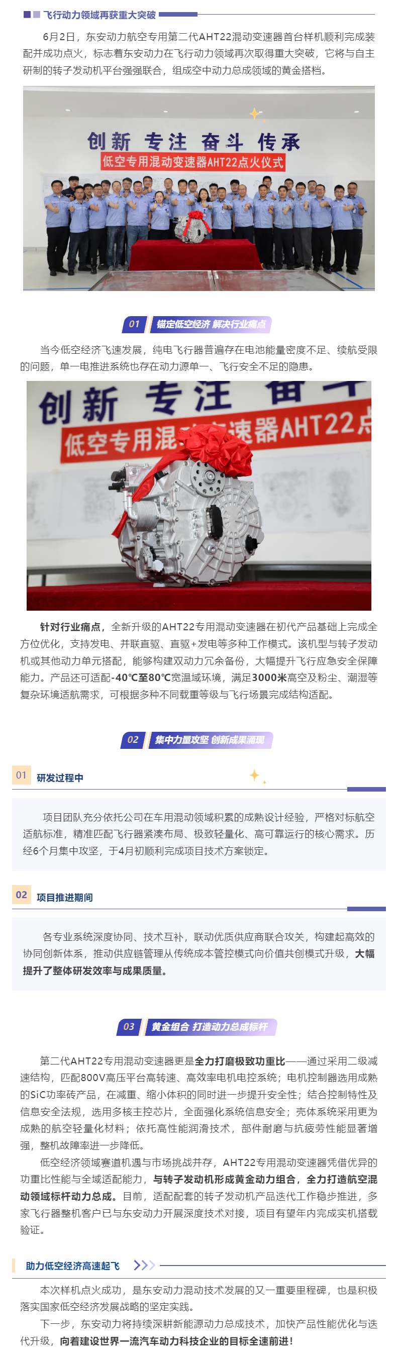 黄金搭档就位！bv伟德源自英国始于1946AHT22航空专用混动变速器首台样机点火成功